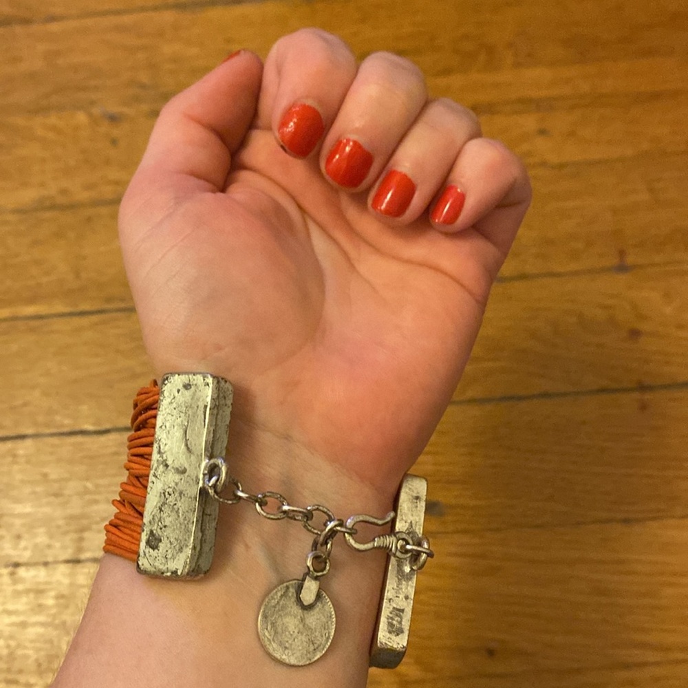 Burnt orange statement bracelet